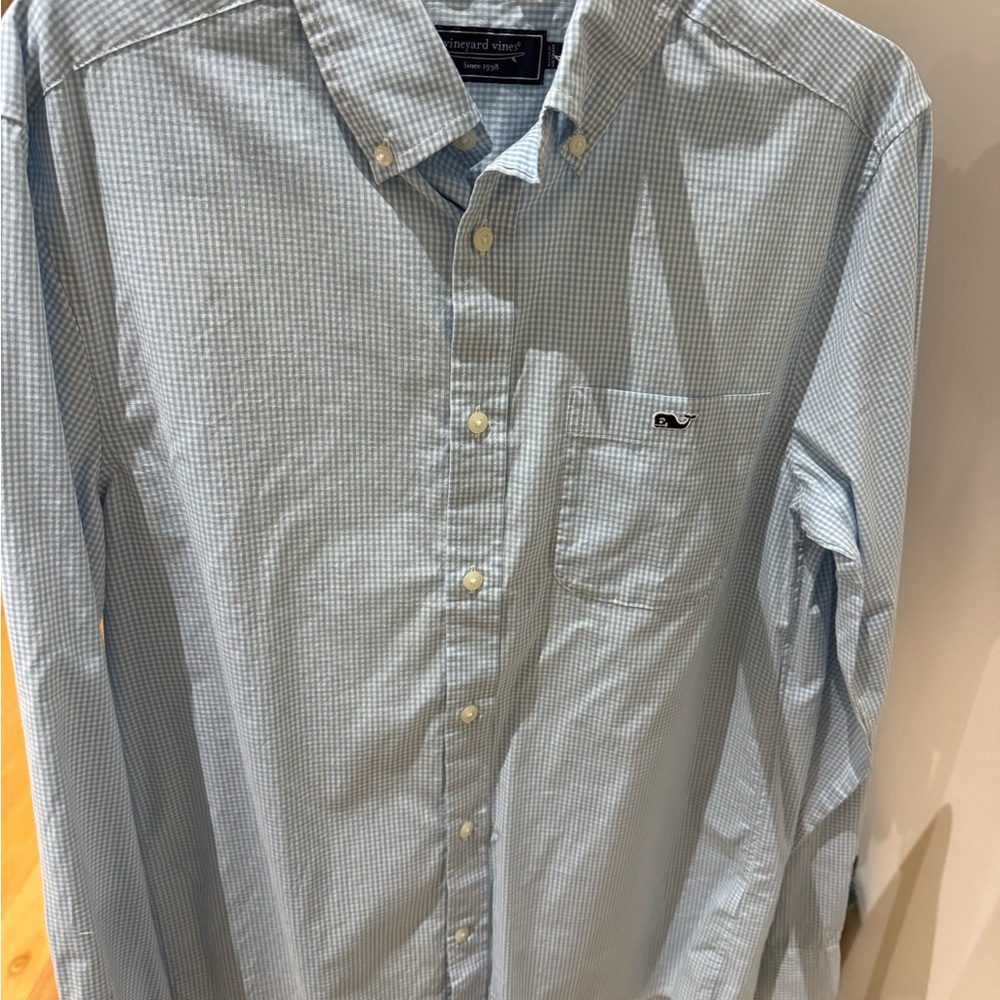 Vineyard Vines Light Blue Gingham Shirt